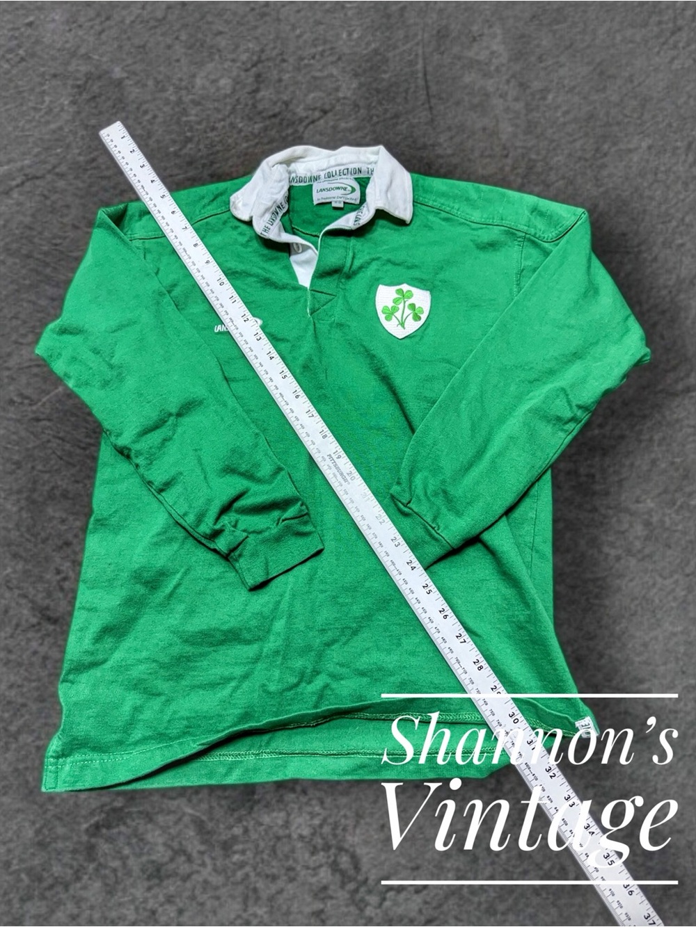 Lansdowne Ireland Kids sz 11-12 (Large) Long Sleeve Rugby Polo Jersey A49